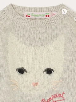 Bonpoint Almire Sweater Heathered Gray |Newborn & Baby Sweaters And Cardigans