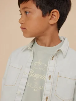 Bonpoint Altman Shirt Aqua Blue |Child Tops