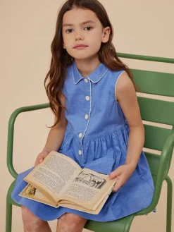 Bonpoint Anne Dress Intense Blue |Child Dresses