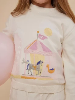 Bonpoint Anumati Sweater Ecru |Child Cardigans And Sweaters