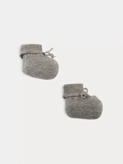 Bonpoint Baby Cashmere Booties Heathered Gray |Newborn & Baby Socks And Accessories