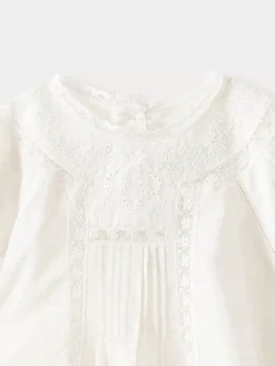 Bonpoint Baby Dobby Voile Romper Milk White |Newborn & Baby Pants, Bloomers, And Rompers