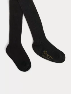 Bonpoint Baby Ribbed Tights Black |Newborn & Baby Leggings And Socks