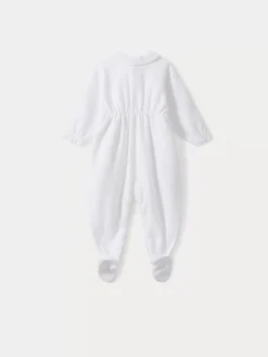 Bonpoint Baby Round Neck Sleepsuit White |Newborn & Baby Onesies And Pajamas