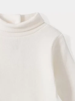 Bonpoint Baby Turtleneck Onesie Milk White |Newborn & Baby Onesies And Pajamas