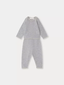 Bonpoint Bambini Set Gray Blue |Newborn & Baby Sets And Jumpsuits