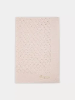 Bonpoint Blanket With Openwork Pattern For Baby Pale Pink |Newborn & Baby Childcare