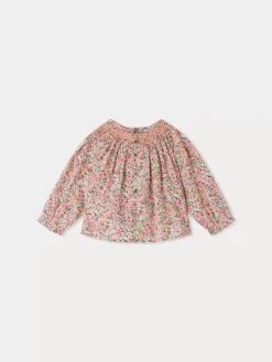 Bonpoint Blouse Smockee Griotte Corail |Newborn & Baby Tops