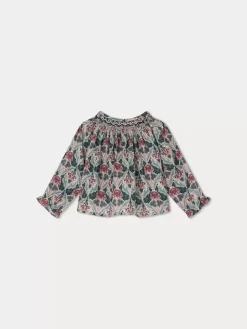 Bonpoint Blouse Smockee Griotte Fleur Figue |Newborn & Baby Tops