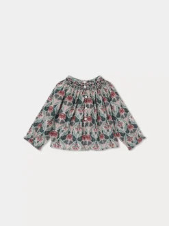 Bonpoint Blouse Smockee Griotte Fleur Figue |Newborn & Baby Tops