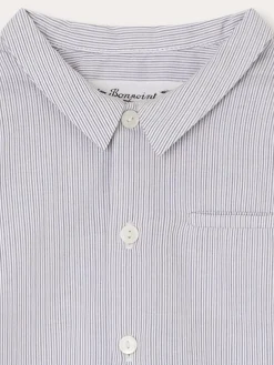 Bonpoint Boubou Shirt Grey Stripes |Newborn & Baby Tops