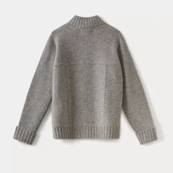 Bonpoint Boys' Cashmere Cardigan Heathered Gray |Child Cardigans And Sweaters