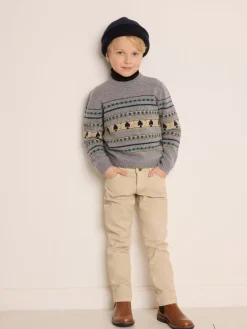 Bonpoint Branco Sweater Grey-Blue Multicolored |Child Cardigans And Sweaters