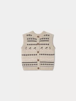 Bonpoint Brianna Sweater Vest Heathered Gray |Child Cardigans And Sweaters