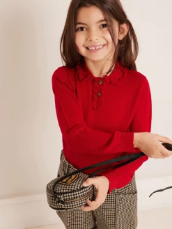 Bonpoint Brynja Sweater Poppy Red |Child Cardigans And Sweaters