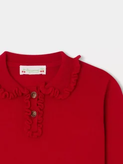 Bonpoint Brynja Sweater Poppy Red |Child Cardigans And Sweaters