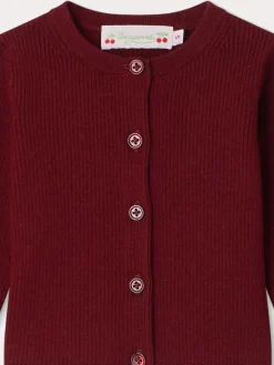 Bonpoint Cardigan Carina Bordeaux |Newborn & Baby Sweaters And Cardigans