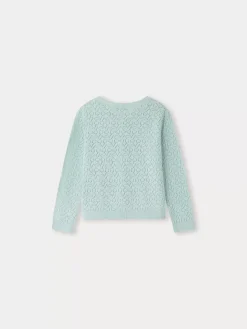 Bonpoint Cardigan Cherry Vert Celadon |Child Cardigans And Sweaters