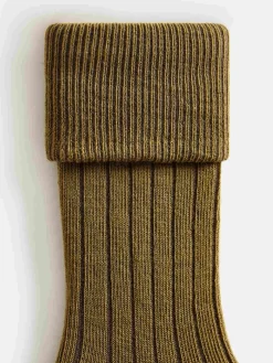 Bonpoint Chaussettes A Cotes Thorild Vert Bronze |Child Socks And Underwear