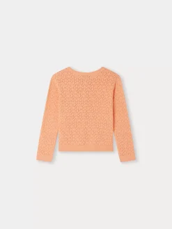 Bonpoint Cherry Cardigan Apricot |Child Cardigans And Sweaters