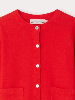 Bonpoint Clarisse Cardigan Poppy Red |Child Cardigans And Sweaters
