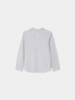 Bonpoint Claude Shirt Grey Stripes |Child Tops
