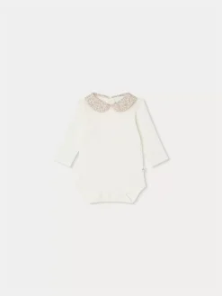 Bonpoint Cygne Onesie Pink Flowers |Newborn & Baby Onesies And Pajamas