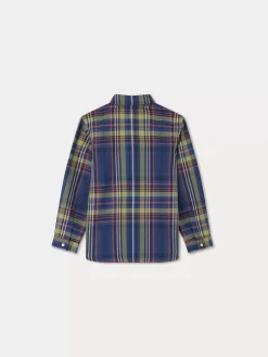 Bonpoint Daho Shirt Navy Tartan |Child Tops