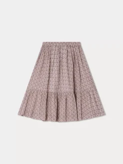 Bonpoint Daisy Skirt Taupe Flowers |Child Skirts