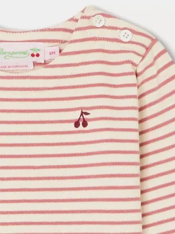 Bonpoint Dakota Striped Top Strawberry |Newborn & Baby Tops