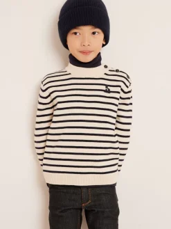 Bonpoint Dantes Sweater Navy Stripes |Child Cardigans And Sweaters