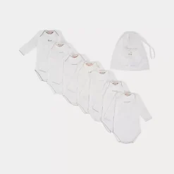 Bonpoint Days Of The Week Lots Of Bodysuits In White |Newborn & Baby Onesies And Pajamas