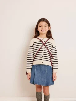 Bonpoint Demy Cardigan Navy Stripes |Child Cardigans And Sweaters