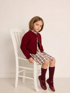Bonpoint Diva Cardigan Burgundy |Child Cardigans And Sweaters