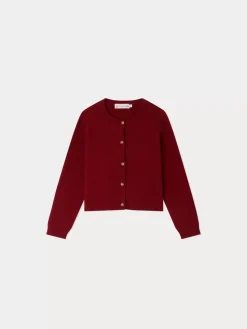 Bonpoint Diva Cardigan Burgundy |Child Cardigans And Sweaters