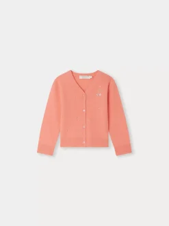 Bonpoint Divine Cardigan Silkscreen Coral |Child Cardigans And Sweaters