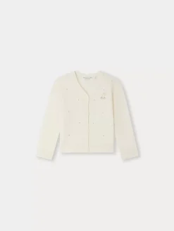 Bonpoint Divine Cardigan White Milk |Child Cardigans And Sweaters