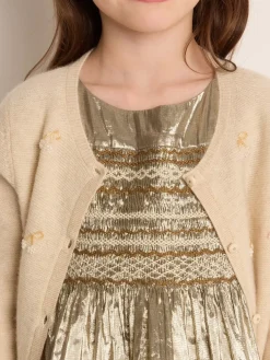 Bonpoint Dounia Cardigan Natural |Child Cardigans And Sweaters