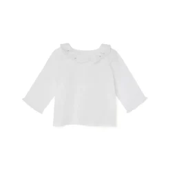 Bonpoint Embroidered Organic Cotton Blouse For Baby White |Newborn & Baby Tops