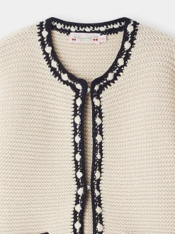 Bonpoint Fanette Cardigan Ecru |Child Cardigans And Sweaters