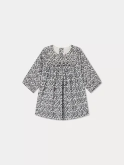 Bonpoint Felicie Smocked Dress Navy |Newborn & Baby Dresses