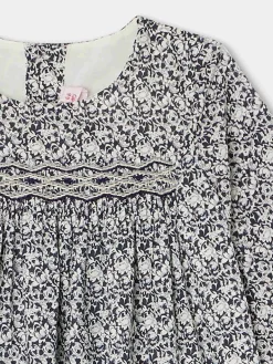 Bonpoint Felicie Smocked Dress Navy |Newborn & Baby Dresses