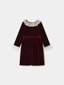 Bonpoint Flavie Dress Burgundy |Child Dresses
