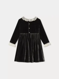 Bonpoint Flavie Elegant Dress Thunder |Child Dresses