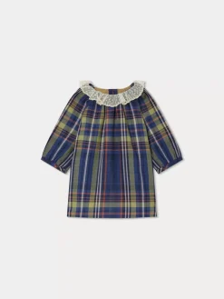 Bonpoint Flavili Dress Navy Tartan |Newborn & Baby Dresses