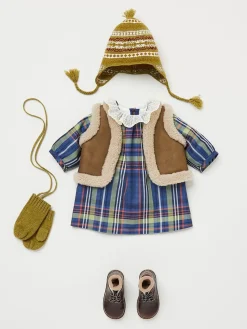 Bonpoint Flavili Dress Navy Tartan |Newborn & Baby Dresses