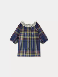 Bonpoint Flavili Dress Navy Tartan |Newborn & Baby Dresses