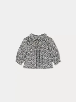 Bonpoint Julietti Smocked Blouse Navy |Newborn & Baby Tops