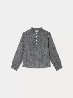 Bonpoint Juna Blouse Slate Grey |Child Tops