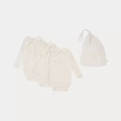 Bonpoint Lot Of 3 Bodysuits Milk White |Newborn & Baby Onesies And Pajamas